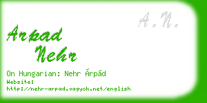arpad nehr business card